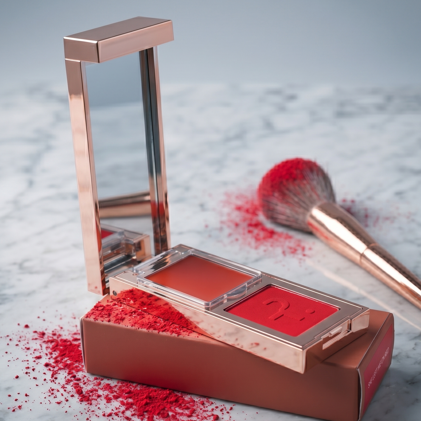PATRICK TA - For Face - Double-Take Crème & Powder Blush (Travel size) - She Left Me On Red