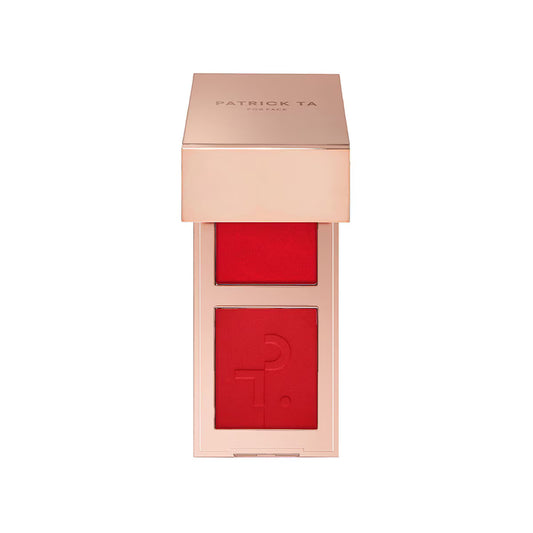 PATRICK TA - For Face - Double-Take Crème & Powder Blush (Travel size) - She Left Me On Red